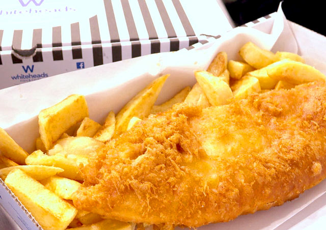 Enjoy Fish and Chips from Whitehead's Takeaway Hornsea
