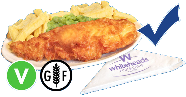 Most items on Whiteheads menus can be served Gluten Free - Look out for the Gluten Free Symbol